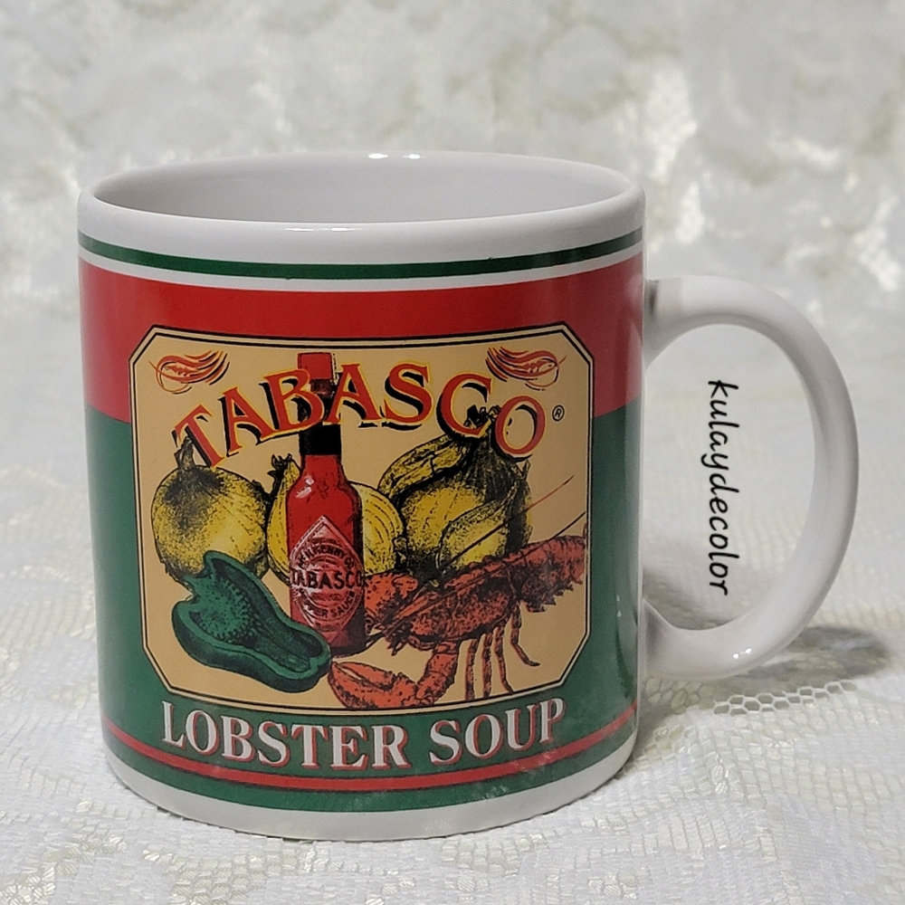 Vintage Tabasco Collectible Lobster Soup Mug - McIlhenny Co. Coffee/Soup Cup